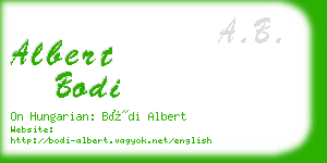 albert bodi business card